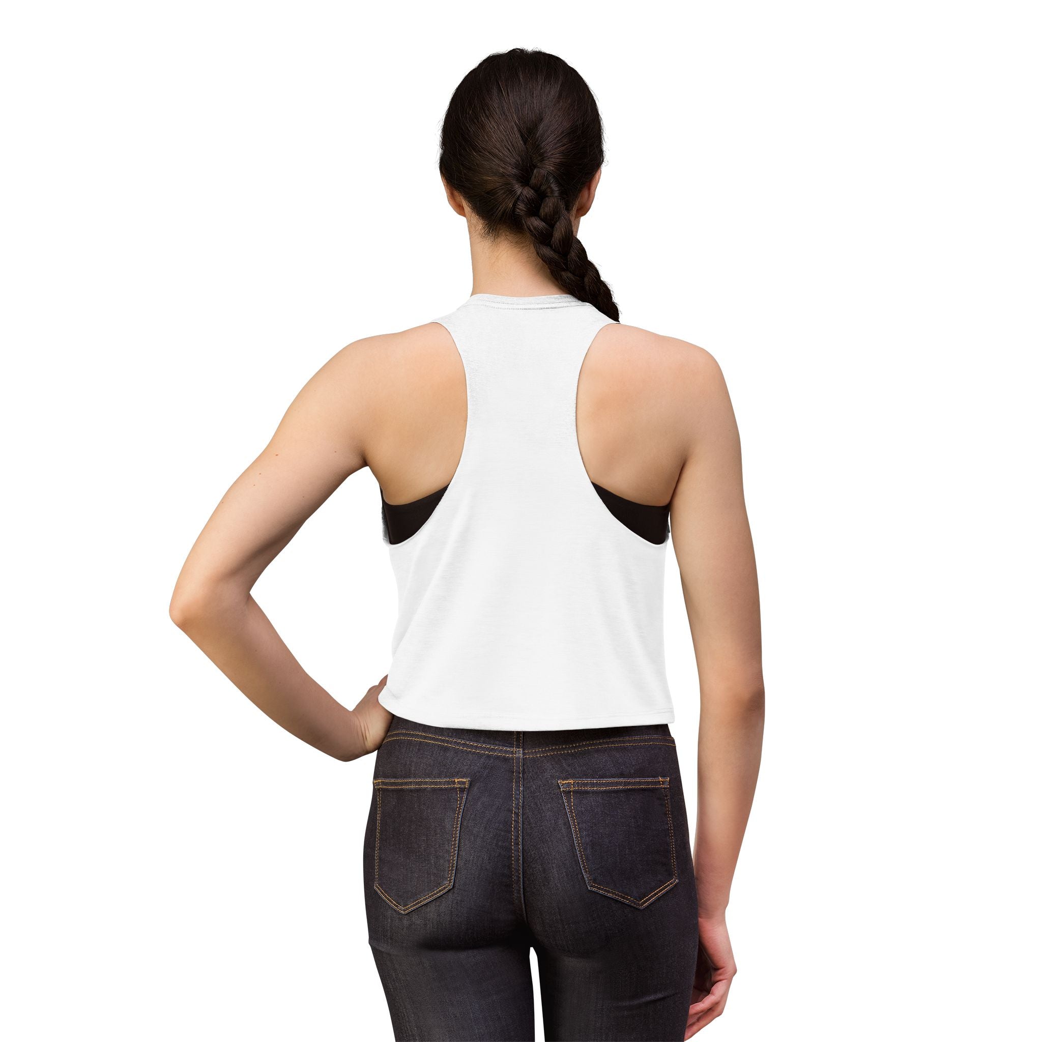Women's Crop Top – 'Thank You' Heart Cat Graphic Crop Tank